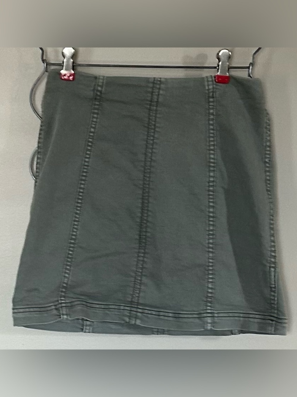 Free People Olive Green Paneled Mini Skirt